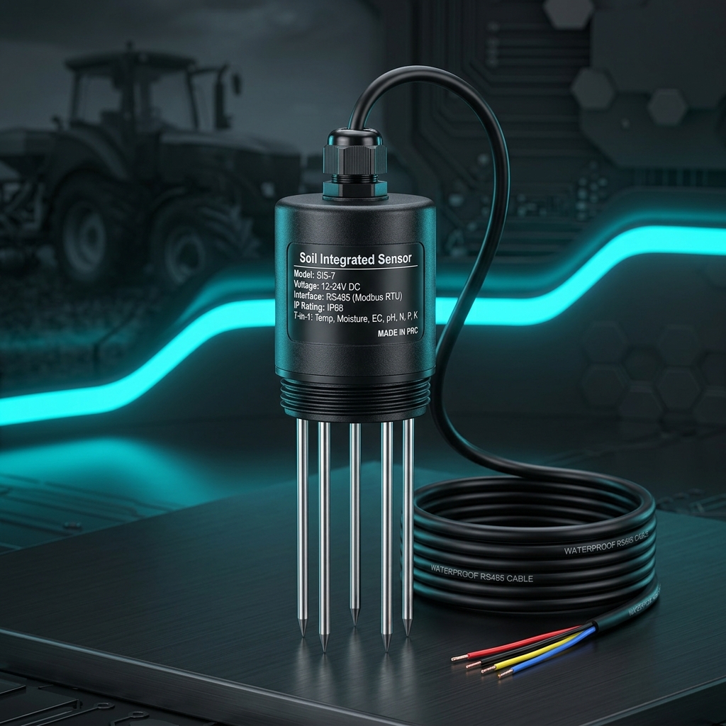 7 in 1 Soil Integrated Sensor with 5 Anti-Corrosion Stainless Steel Electrodes